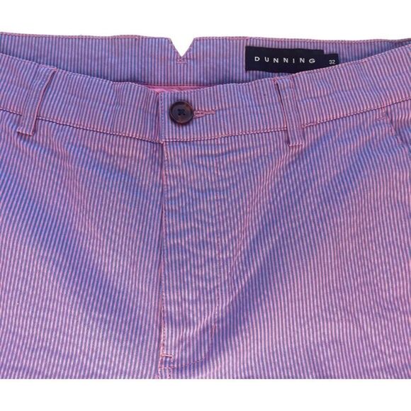 Dunning Golf Everbest Pinstripe Seersucker Flat Front Golf Shorts - Picture 2 of 11